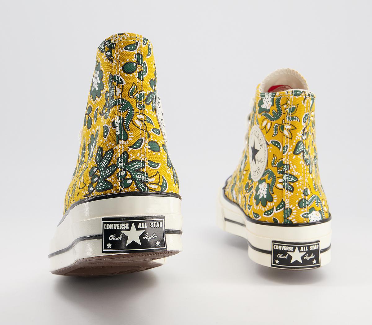 Converse All Star Hi 70s Trainers Converse All Star Hi 70s Trainers Gold Dart Egret Fir Print