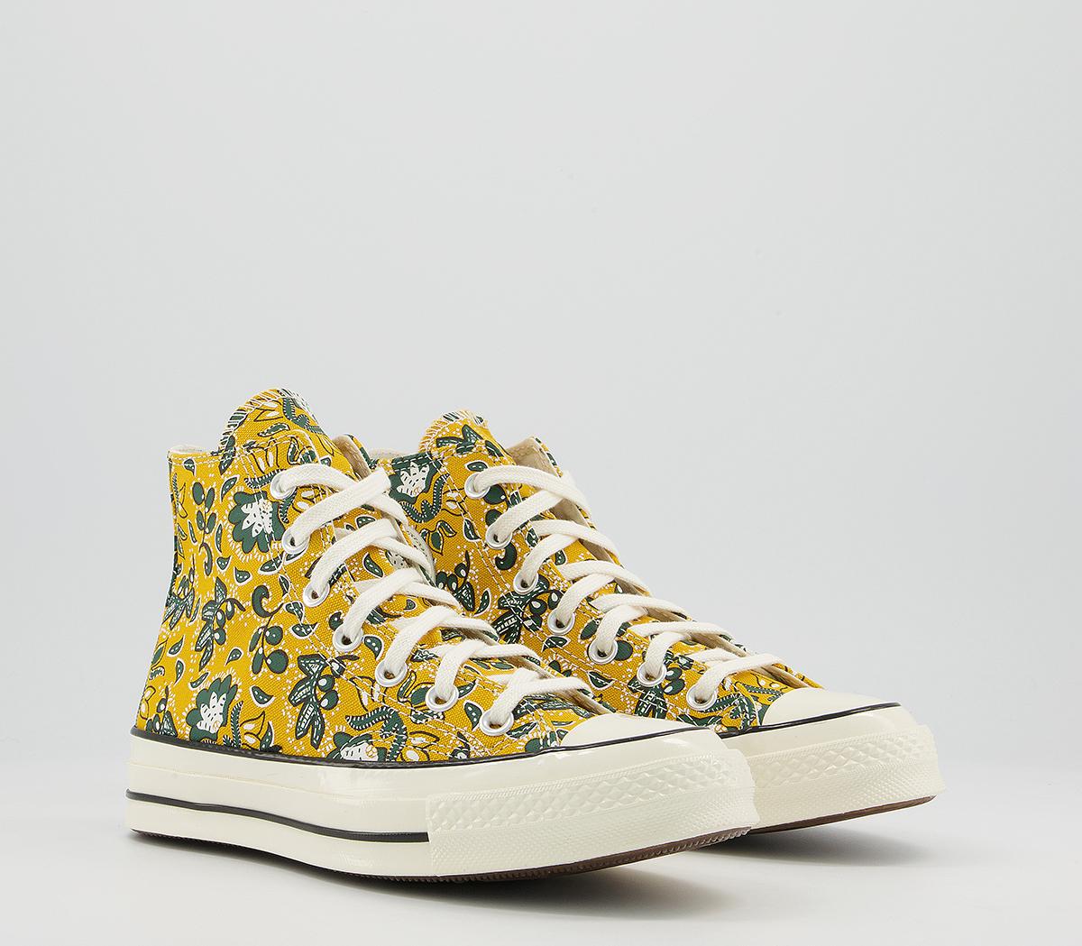 Converse All Star Hi 70s Trainers Converse All Star Hi 70s Trainers Gold Dart Egret Fir Print