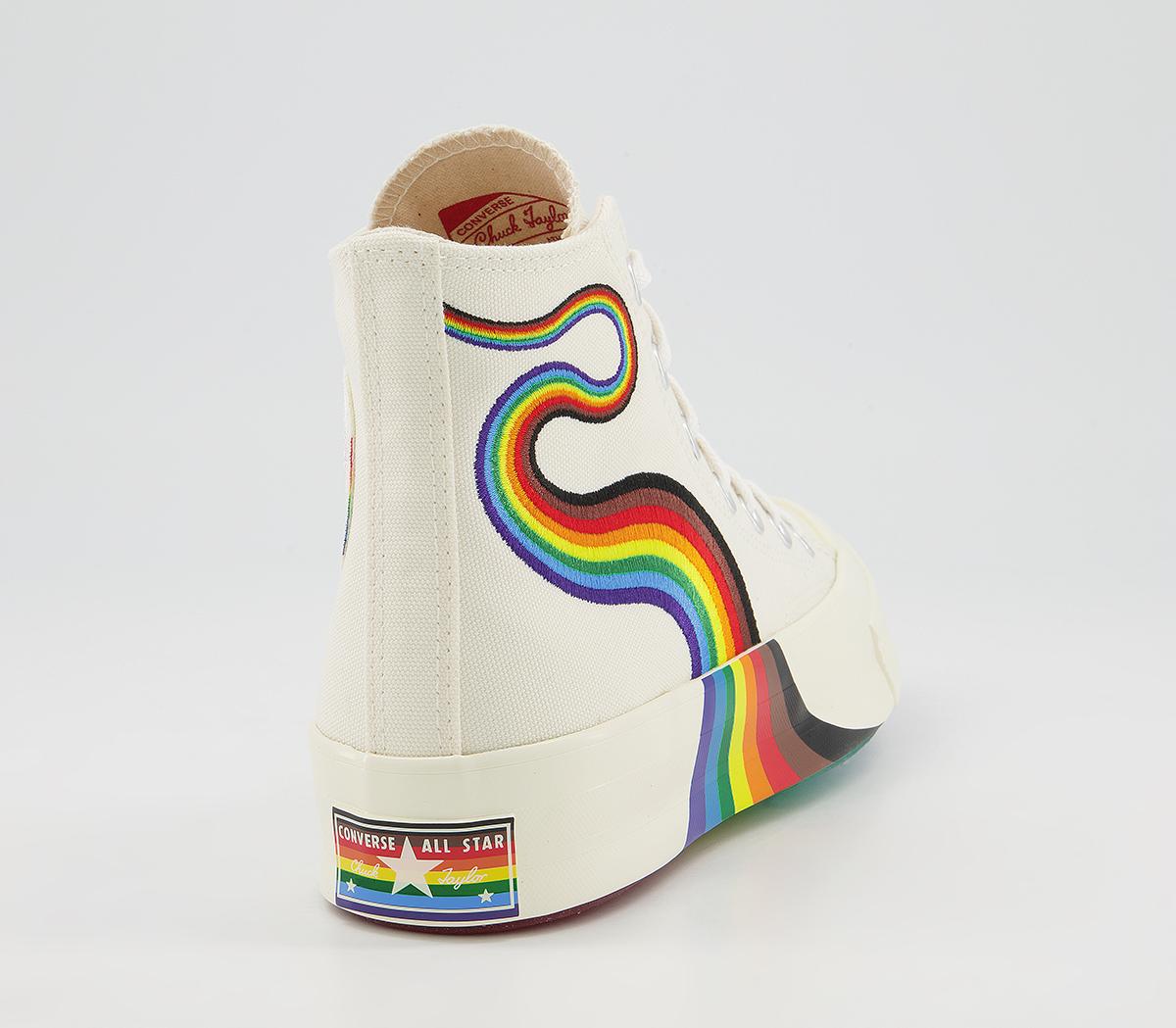 Converse All Star Hi 70s Trainers Converse All Star Hi 70s Trainers Pride Egret Multi White