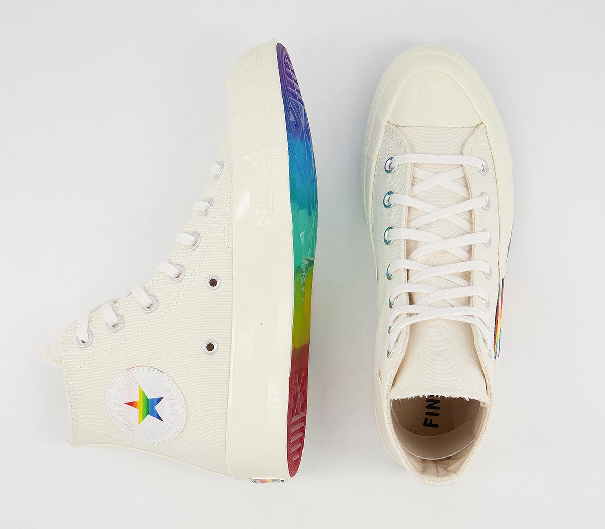 Converse All Star Hi 70s Trainers Converse All Star Hi 70s Trainers Pride Egret Multi White