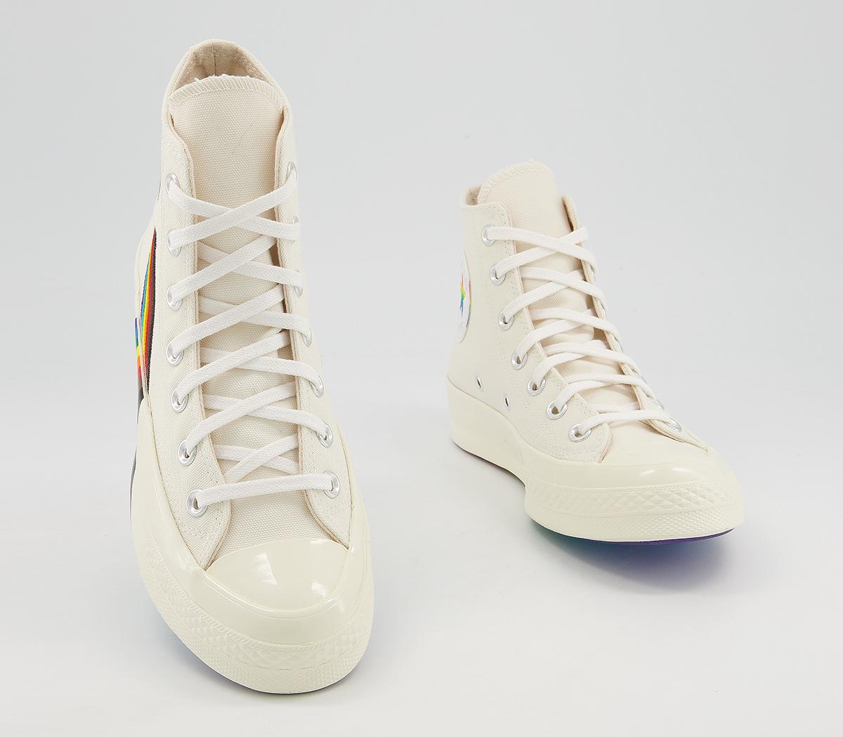 Converse All Star Hi 70s Trainers Converse All Star Hi 70s Trainers Pride Egret Multi White