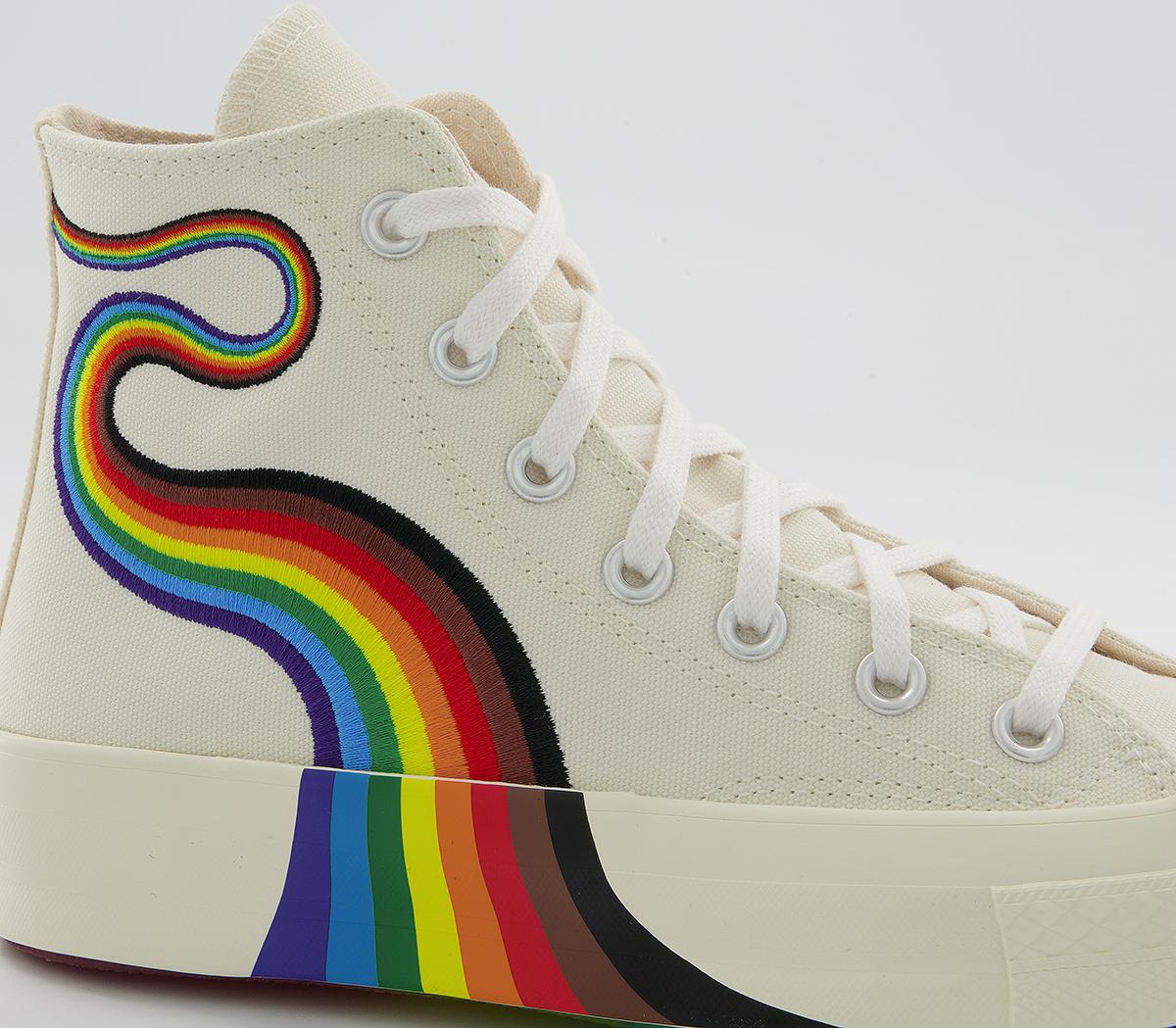 Converse All Star Hi 70s Trainers Converse All Star Hi 70s Trainers Pride Egret Multi White
