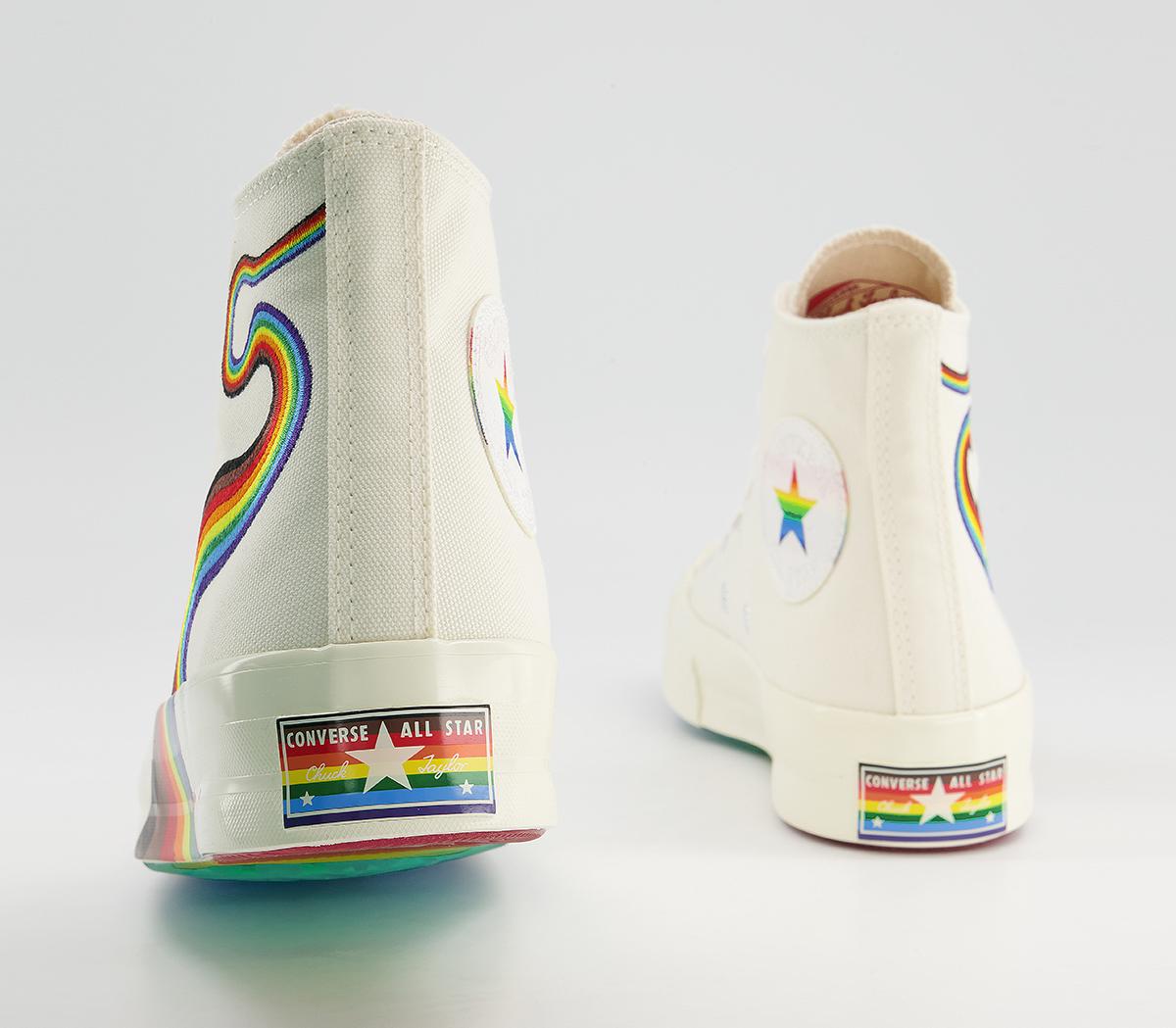 Converse All Star Hi 70s Trainers Converse All Star Hi 70s Trainers Pride Egret Multi White