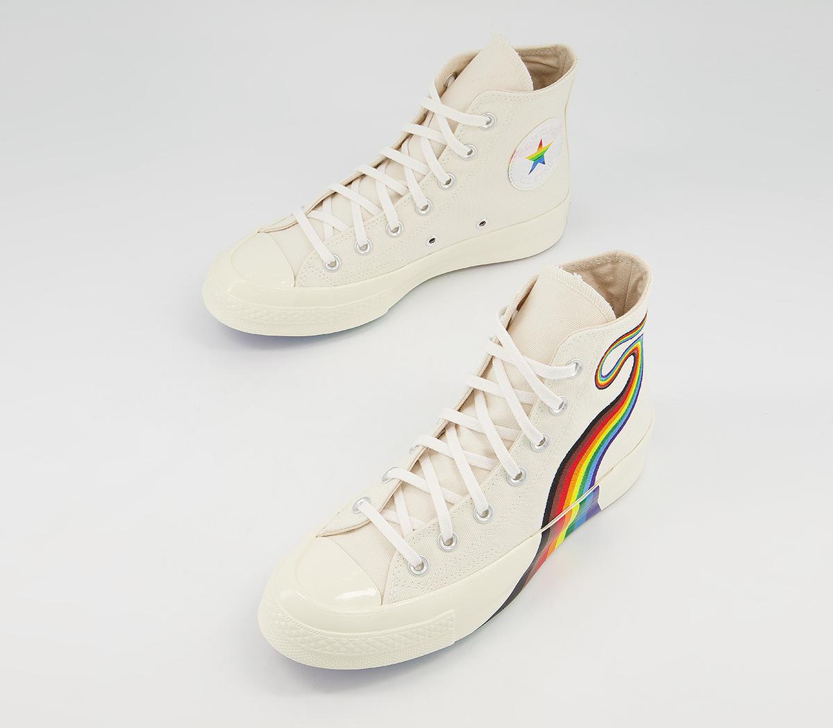 Converse All Star Hi 70s Trainers Converse All Star Hi 70s Trainers Pride Egret Multi White