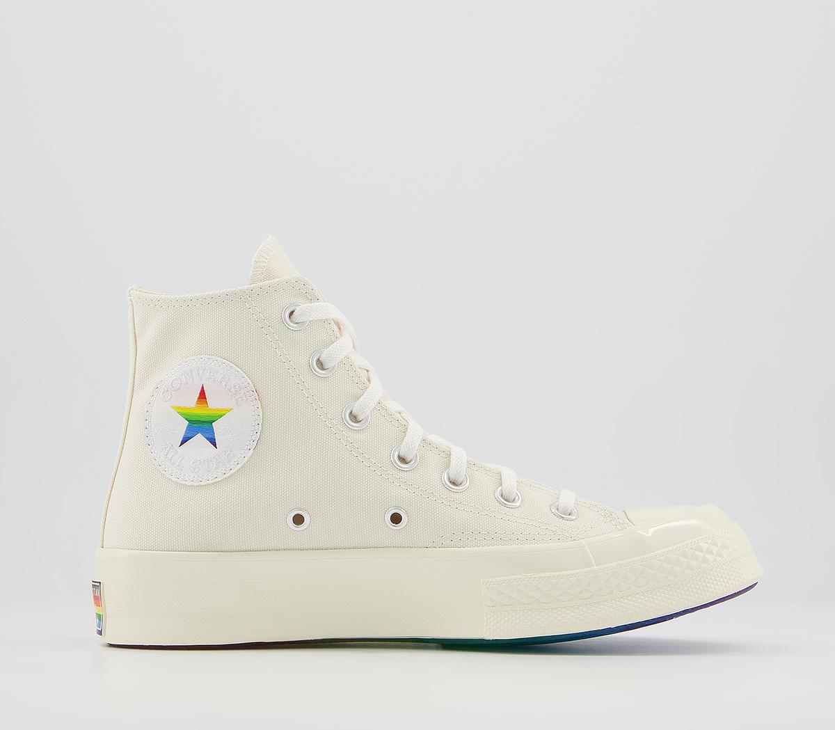 Converse All Star Hi 70s Trainers Converse All Star Hi 70s Trainers Pride Egret Multi White