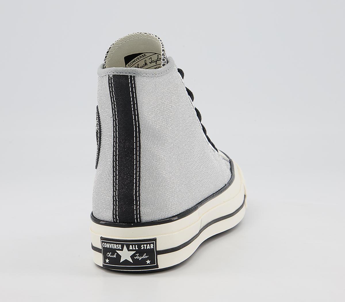 Converse All Star Hi 70s Trainers Converse All Star Hi 70s Trainers Silver Black Egret Glitter