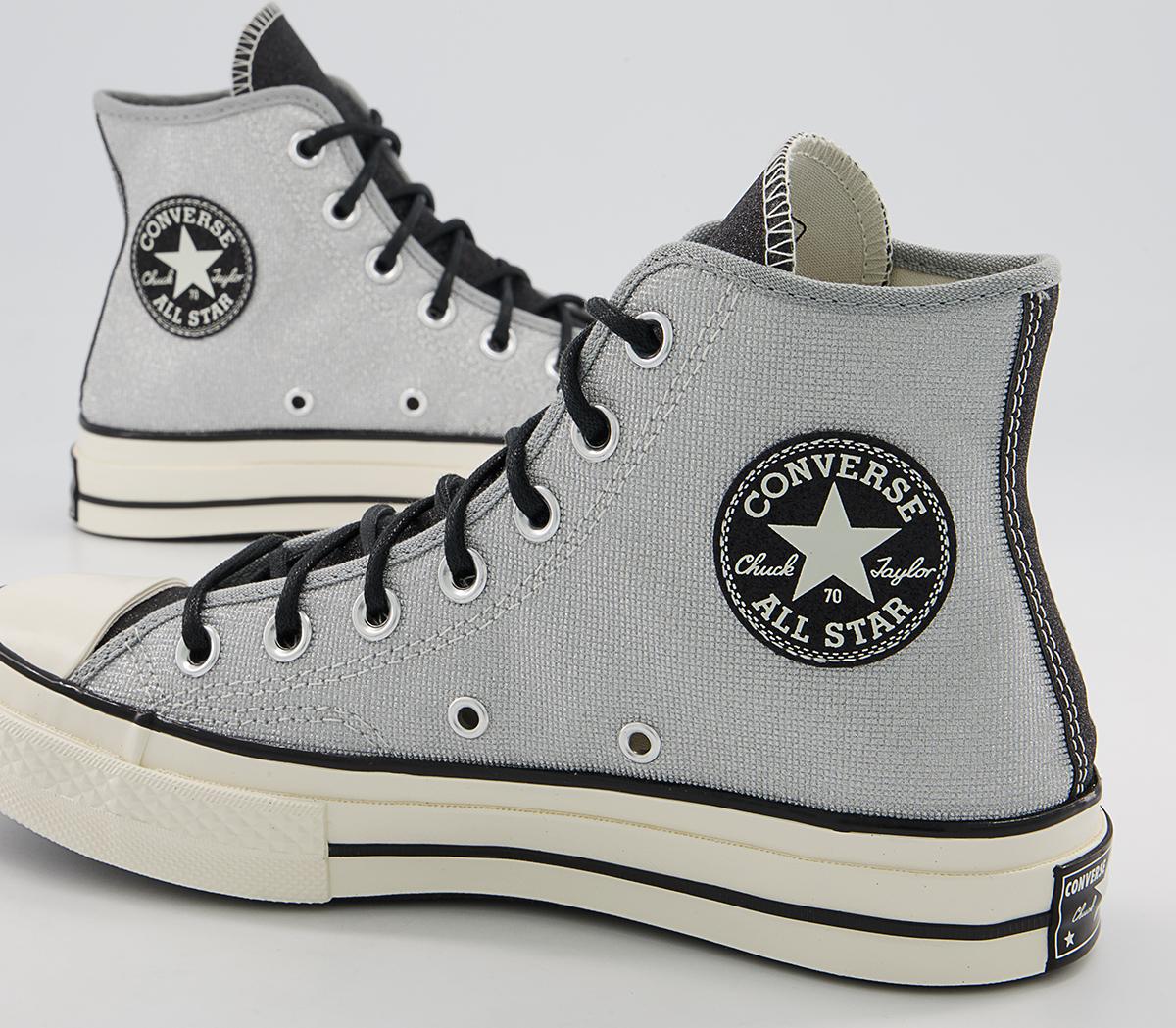 ConverseAll Star Hi 70s TrainersSilver Black Egret Glitter