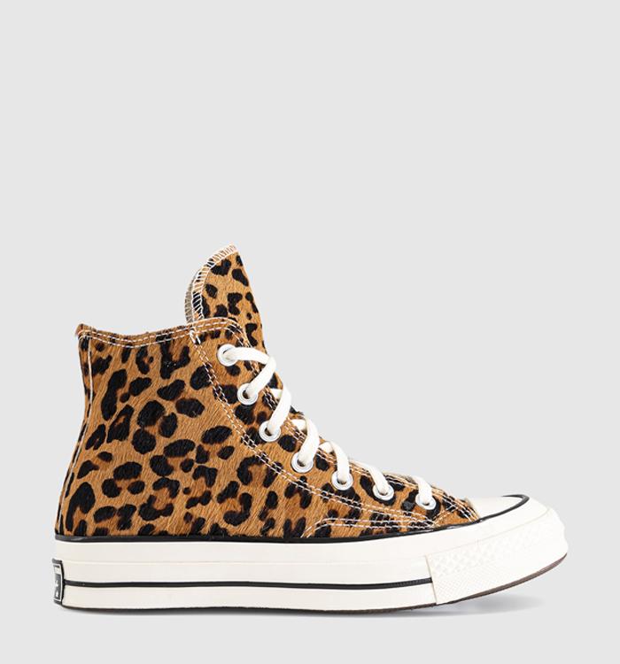 Converse All Star Hi 70 S Trainers Leopard Pony Hair Black Natural Ivory Egret