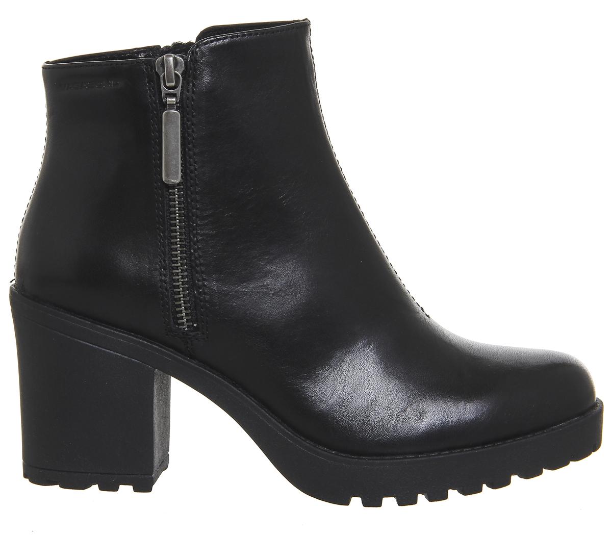 Vagabond Shoemakers Grace Side Zip Boots Black Leather - Women's Ankle ...