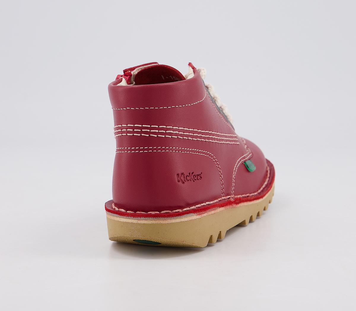 Kickers Kick Hi Infant Boots Kickers Kick Hi Infant Boots Red Leather