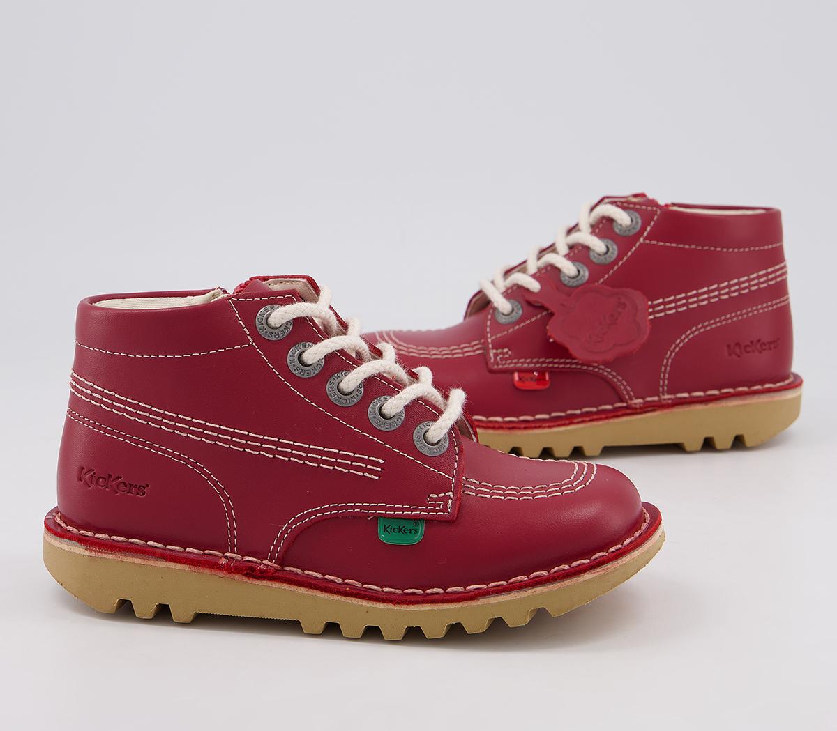 Kickers Kick Hi Infant Boots Kickers Kick Hi Infant Boots Red Leather