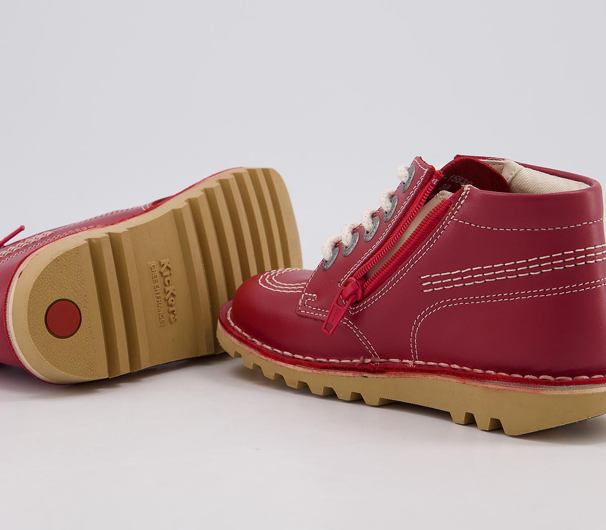 Kickers Kick Hi Infant Boots Kickers Kick Hi Infant Boots Red Leather