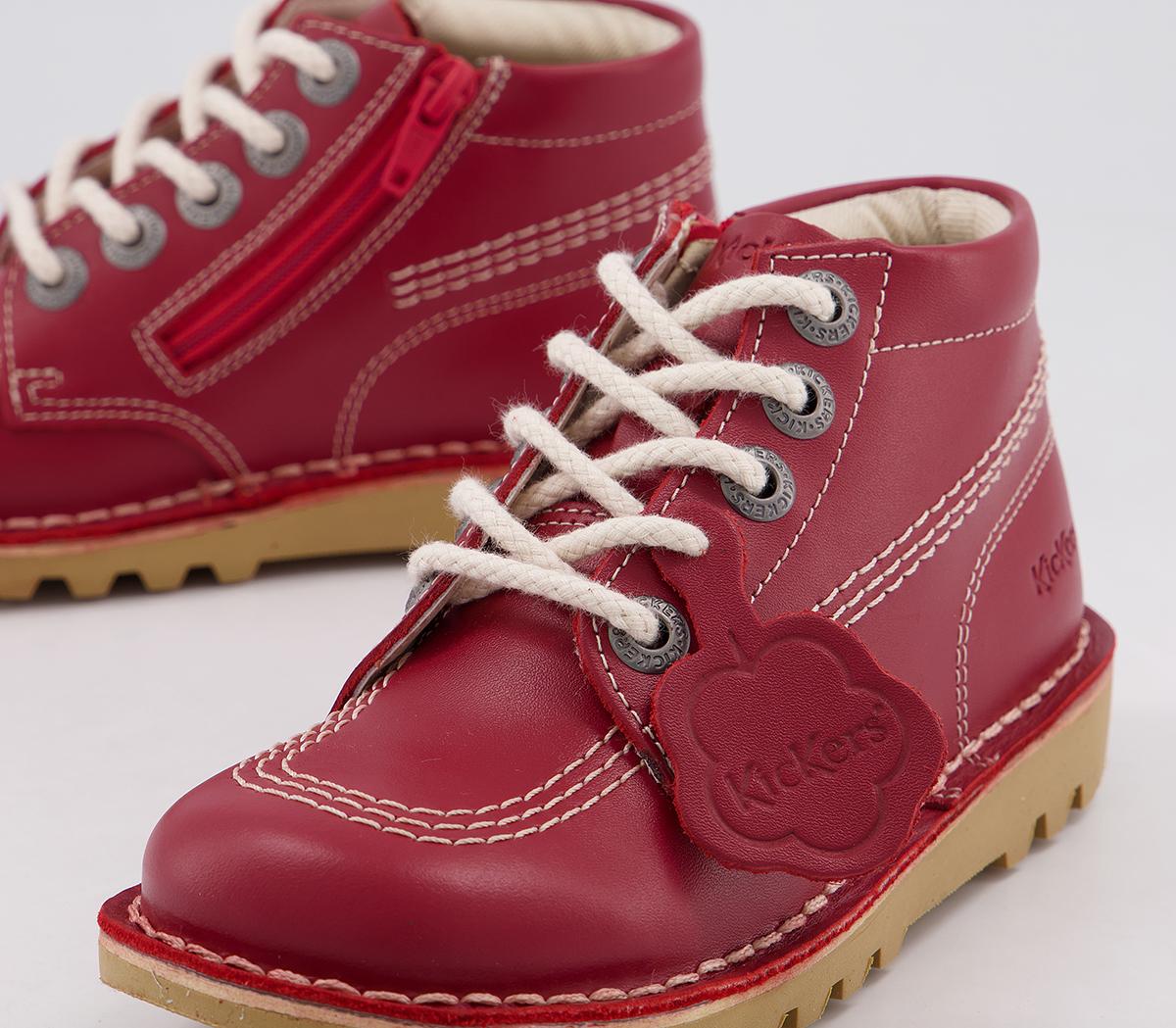 Kickers Kick Hi Infant Boots Kickers Kick Hi Infant Boots Red Leather