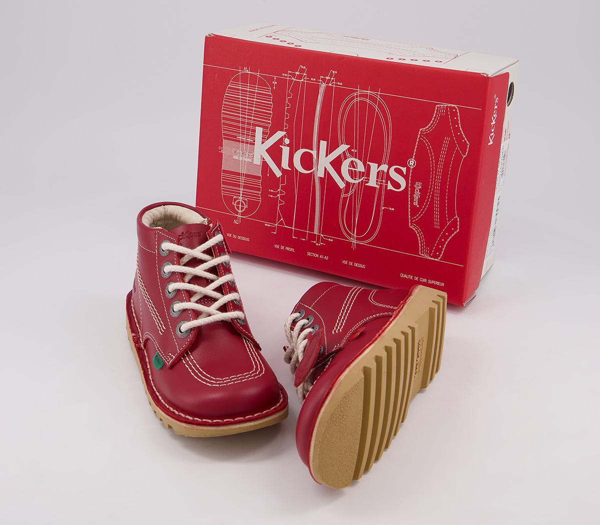 Kickers Kick Hi Infant Boots Kickers Kick Hi Infant Boots Red Leather