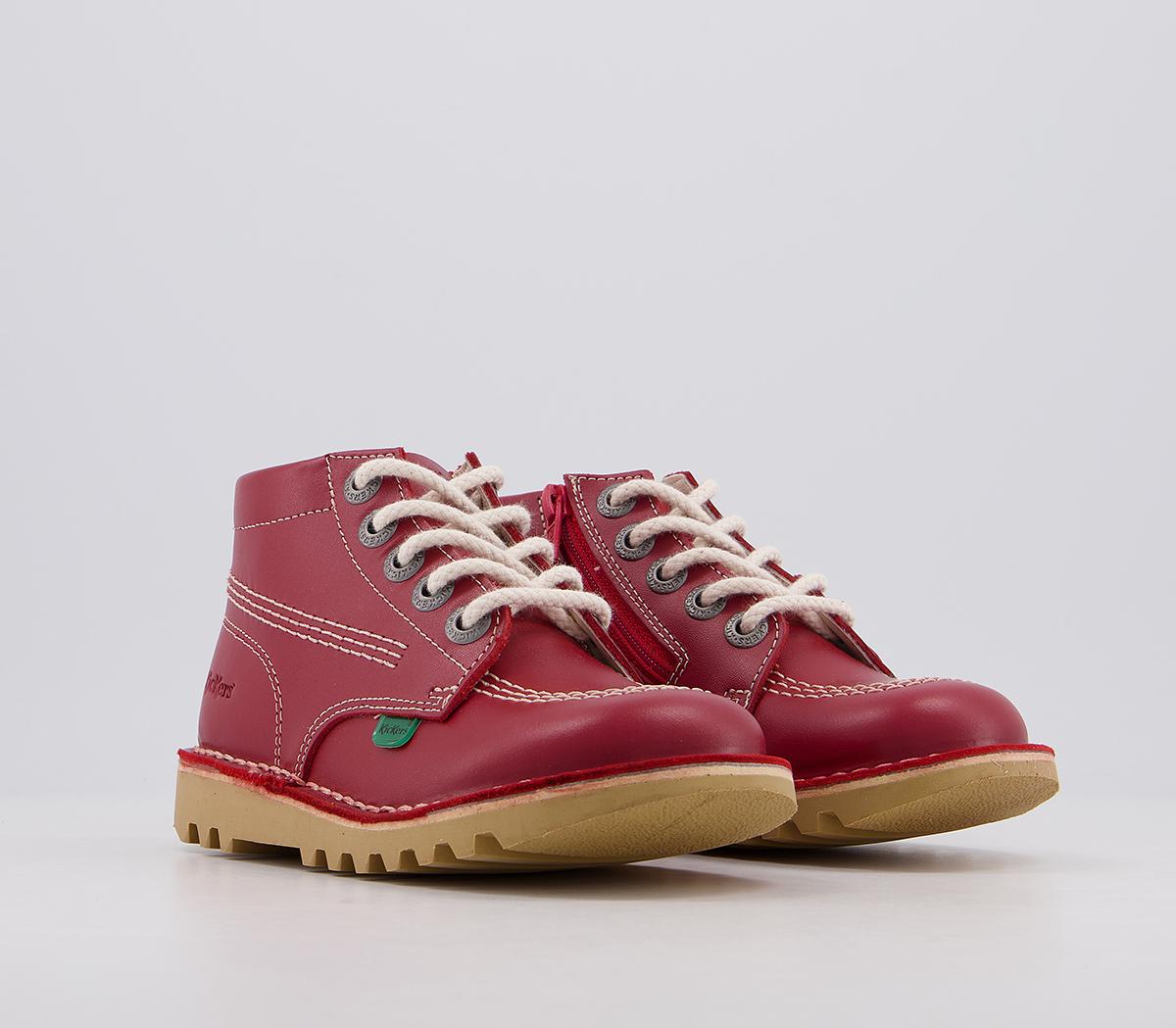 Kickers Kick Hi Infant Boots Kickers Kick Hi Infant Boots Red Leather