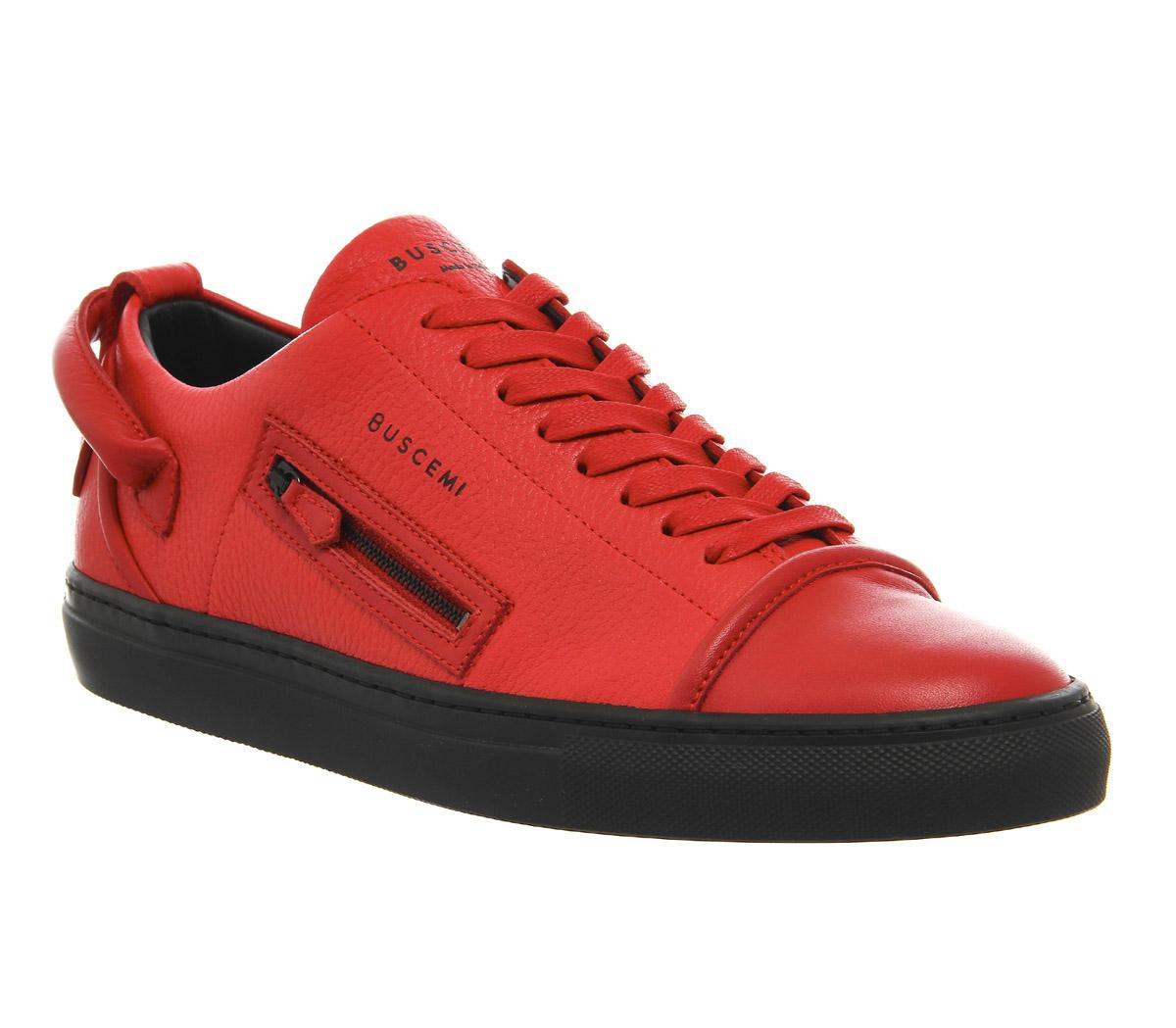 Buscemi 50mm Low Red Leather Black Sole