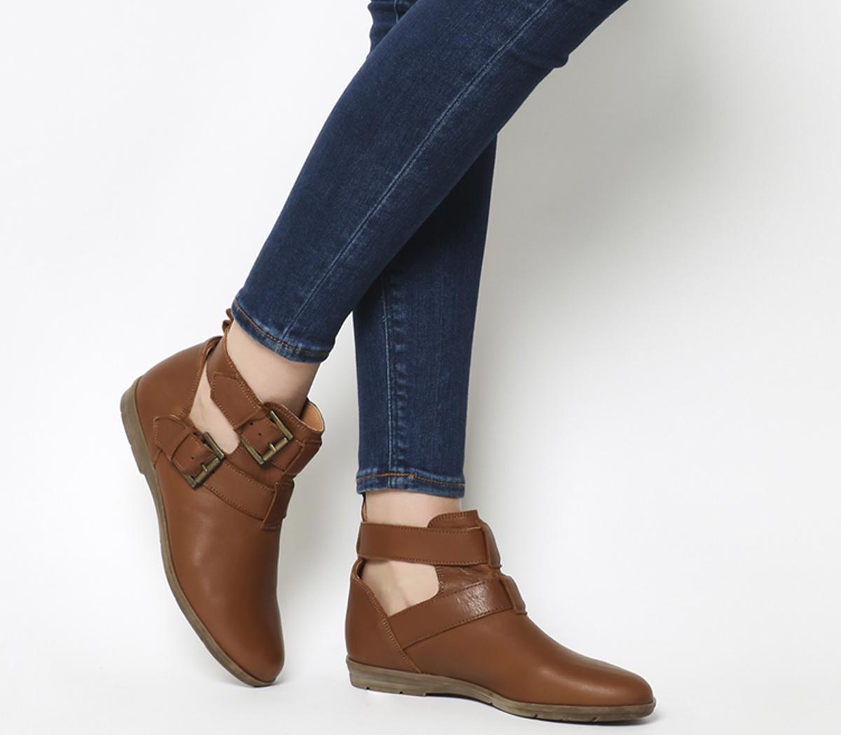 Tan cut 2025 out ankle boots