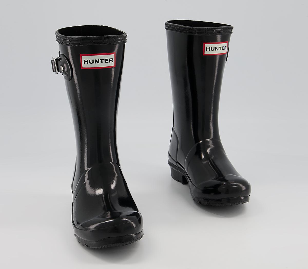 HunterOriginal Junior Wellies HunterOriginal Junior WelliesBlack Gloss Jnr