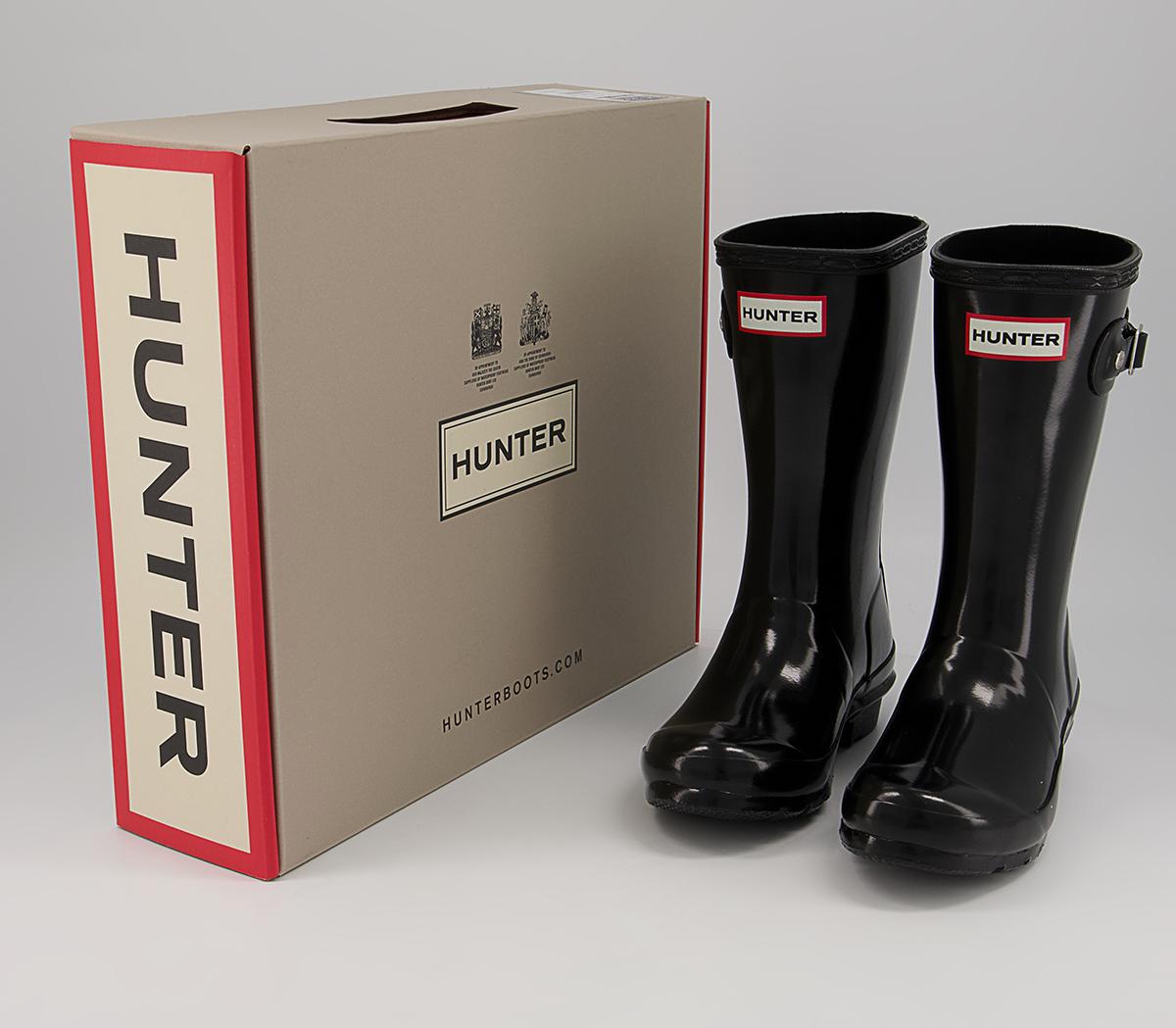 HunterOriginal Junior Wellies HunterOriginal Junior WelliesBlack Gloss Jnr