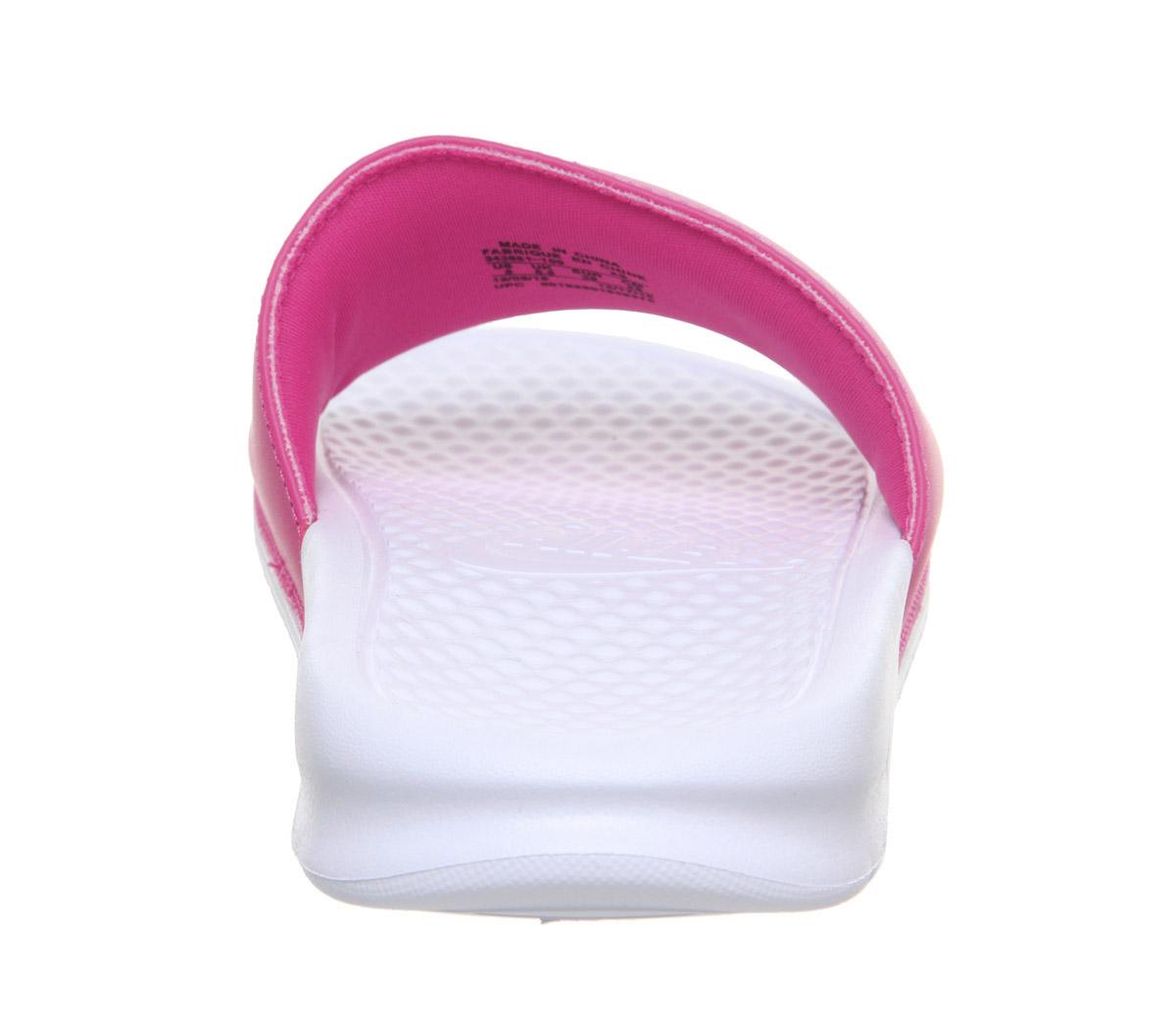 NikeWmns BenassiWhite Laser Orange Laser Fuschia Jdi F