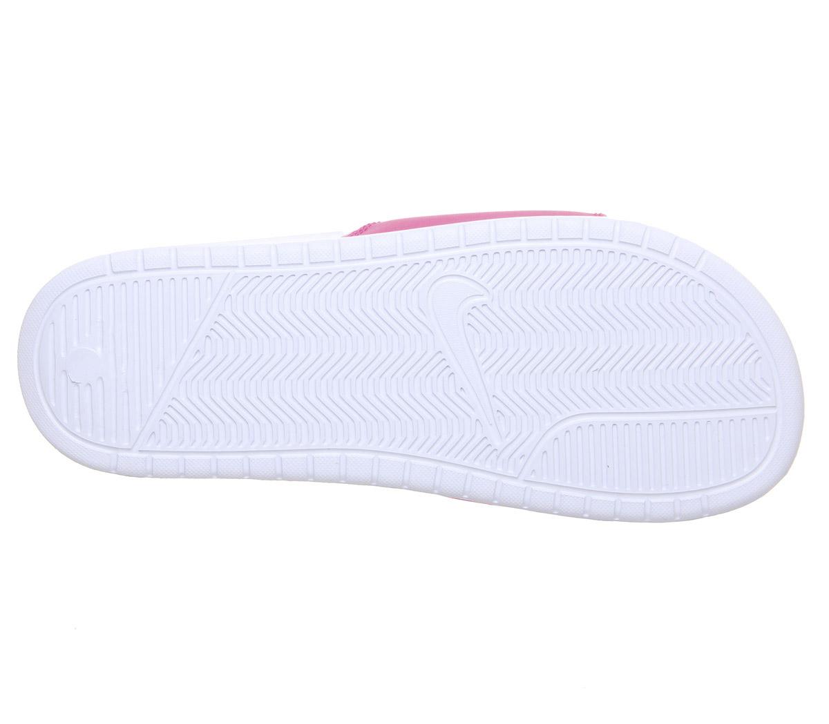 NikeWmns BenassiWhite Laser Orange Laser Fuschia Jdi F
