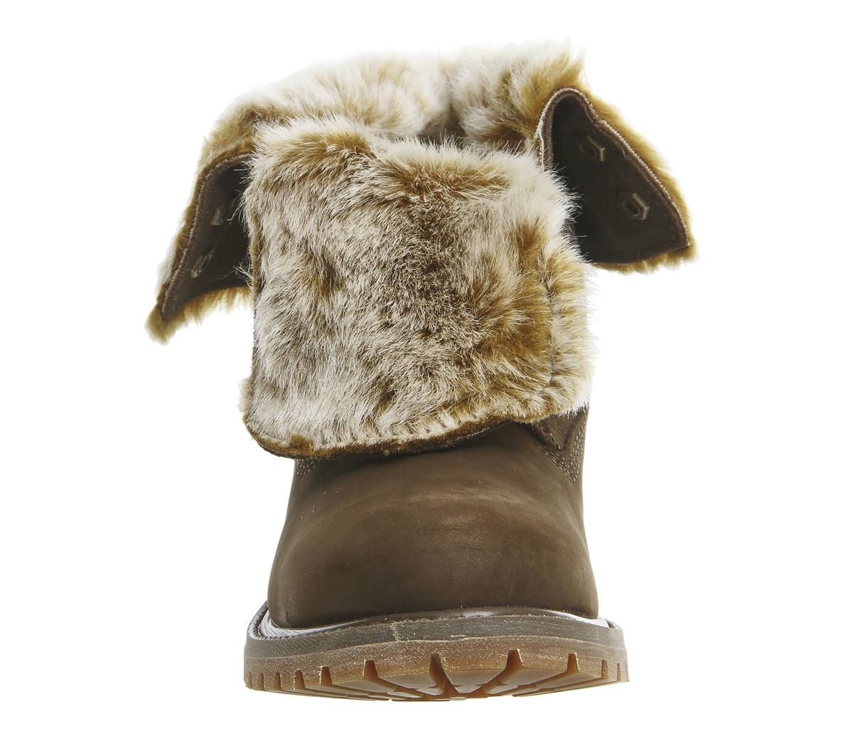 Timberland Fur Fold Down Boots Canten Nubuck Burnished Women's Ankle Boots