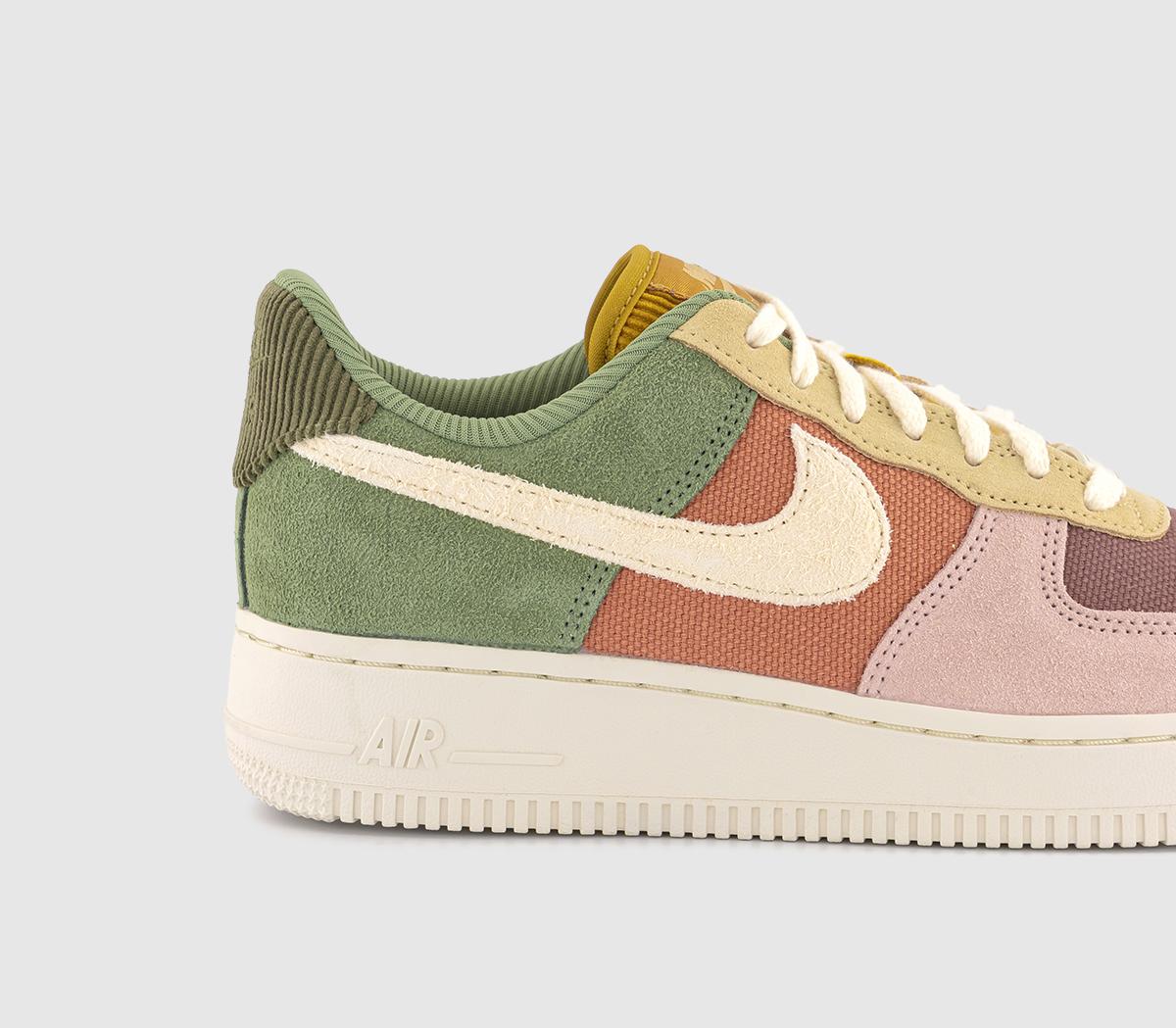 NikeAir Force 1 07 PRM WMNSOil Green Pale Ivory Terra Blush Sesame Smokey Mau