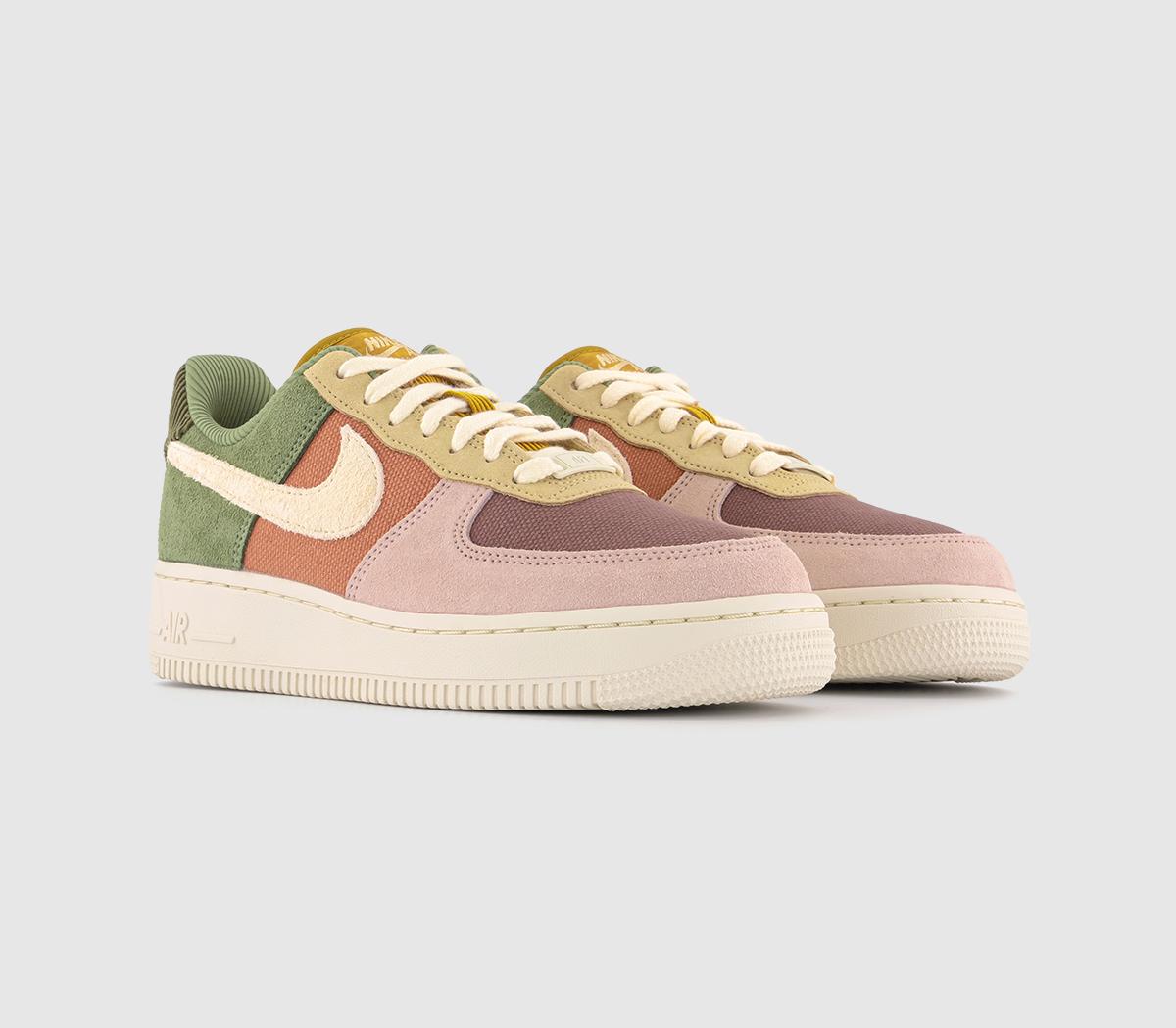 NikeAir Force 1 07 PRM WMNSOil Green Pale Ivory Terra Blush Sesame Smokey Mau