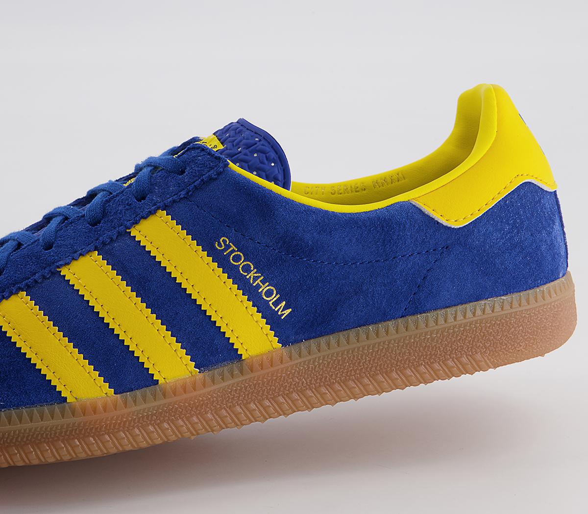 adidas Stockholm Trainers adidas Stockholm Trainers Royal Blue Yellow Gum
