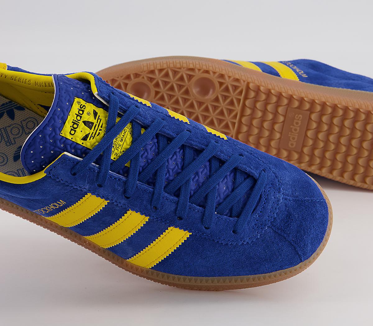 adidas Stockholm Trainers adidas Stockholm Trainers Royal Blue Yellow Gum