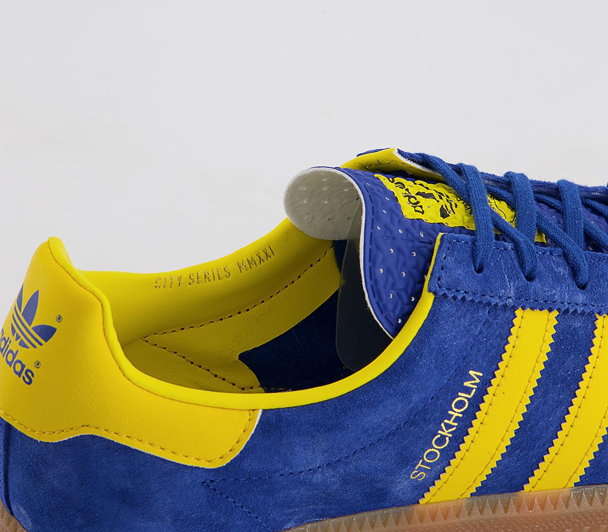 adidas Stockholm Trainers adidas Stockholm Trainers Royal Blue Yellow Gum