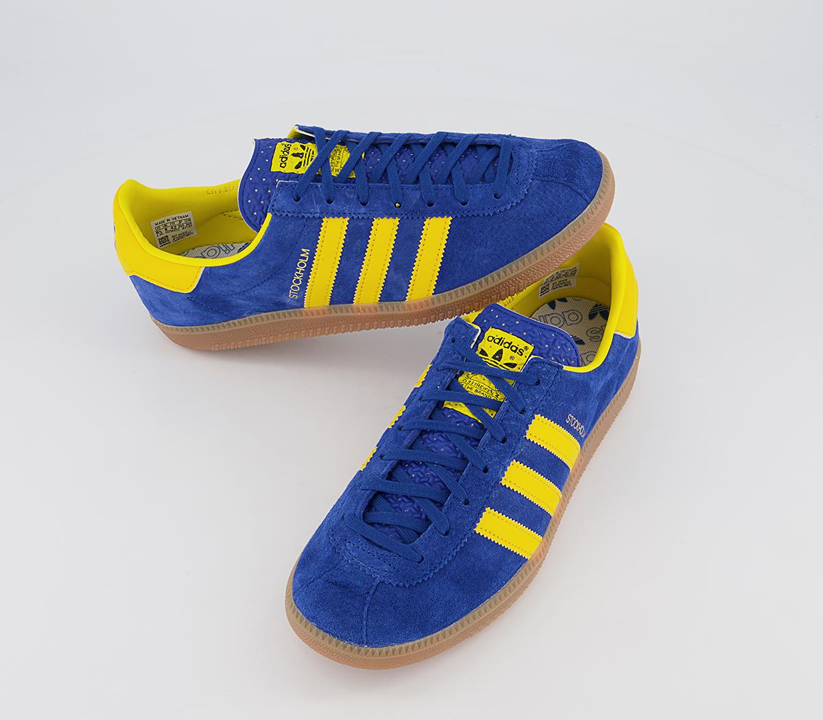adidas Stockholm Trainers adidas Stockholm Trainers Royal Blue Yellow Gum