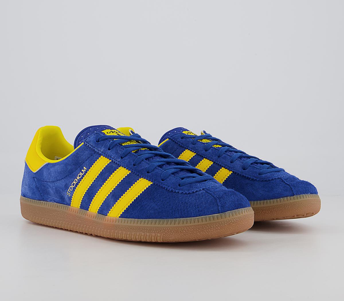 adidas Stockholm Trainers adidas Stockholm Trainers Royal Blue Yellow Gum
