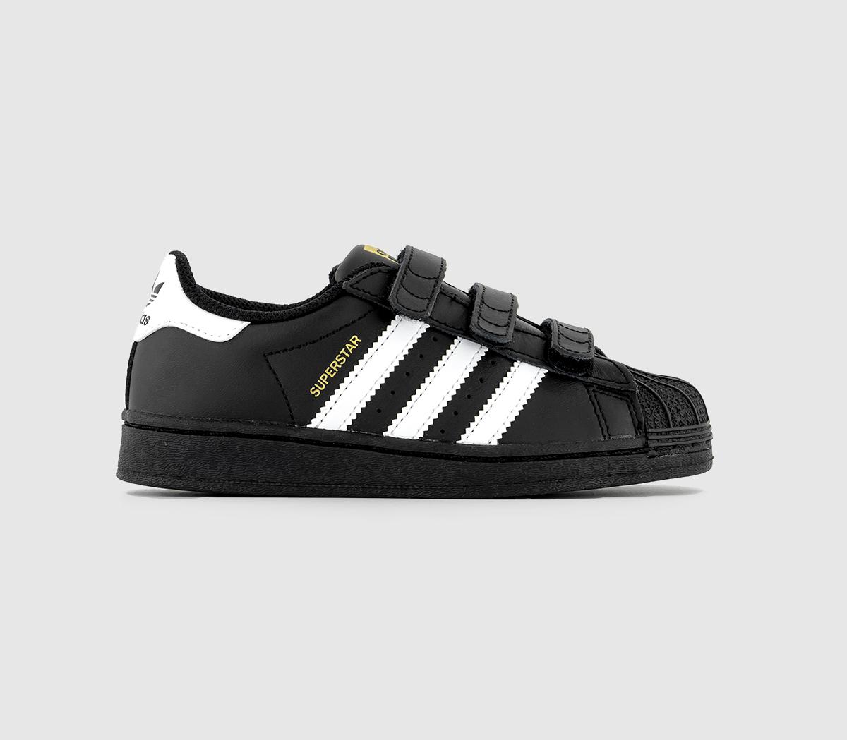 Adidas black junior trainers on sale