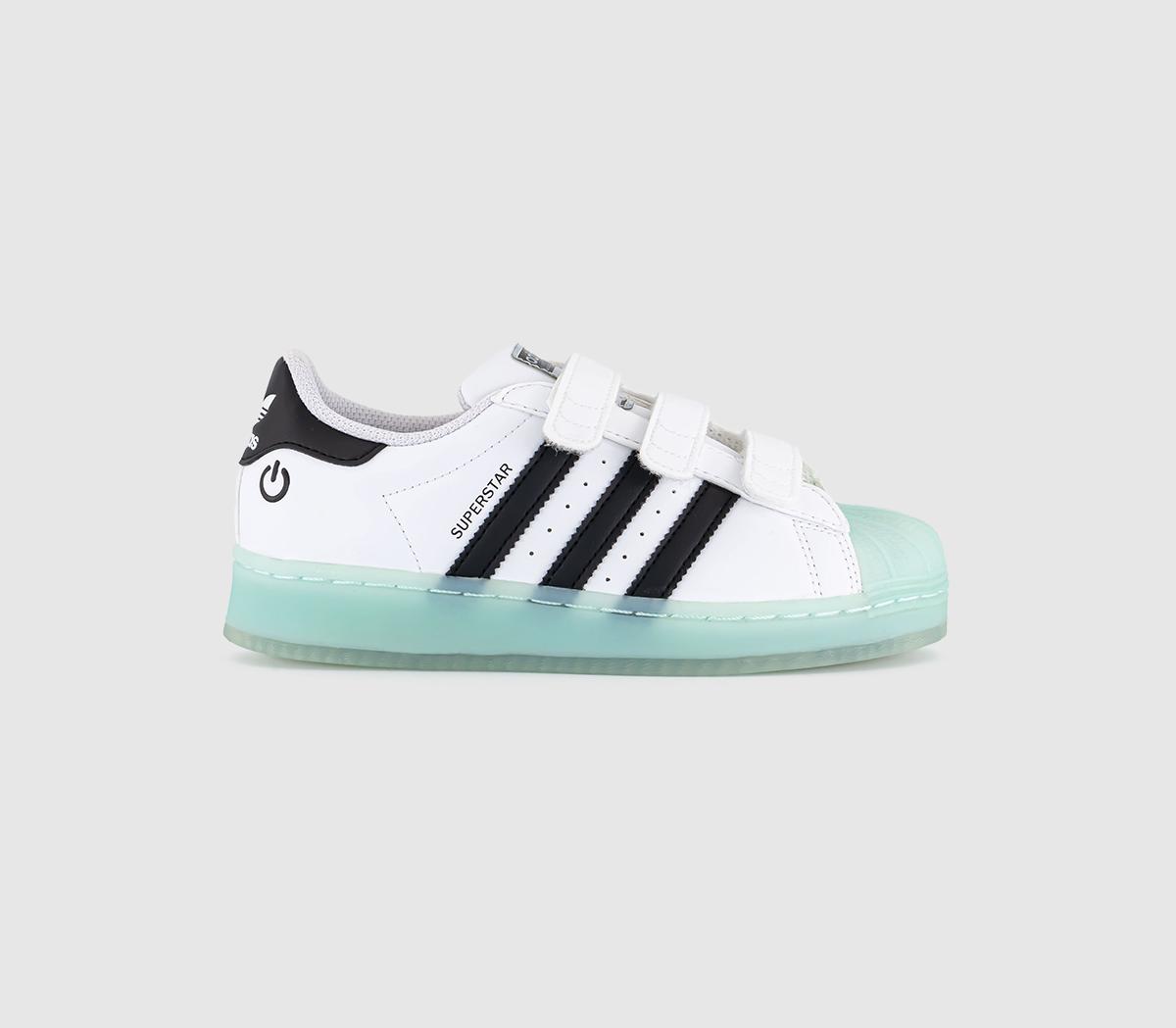adidasSuperstar Kids TrainersWhite Semi Flash Aqua Black