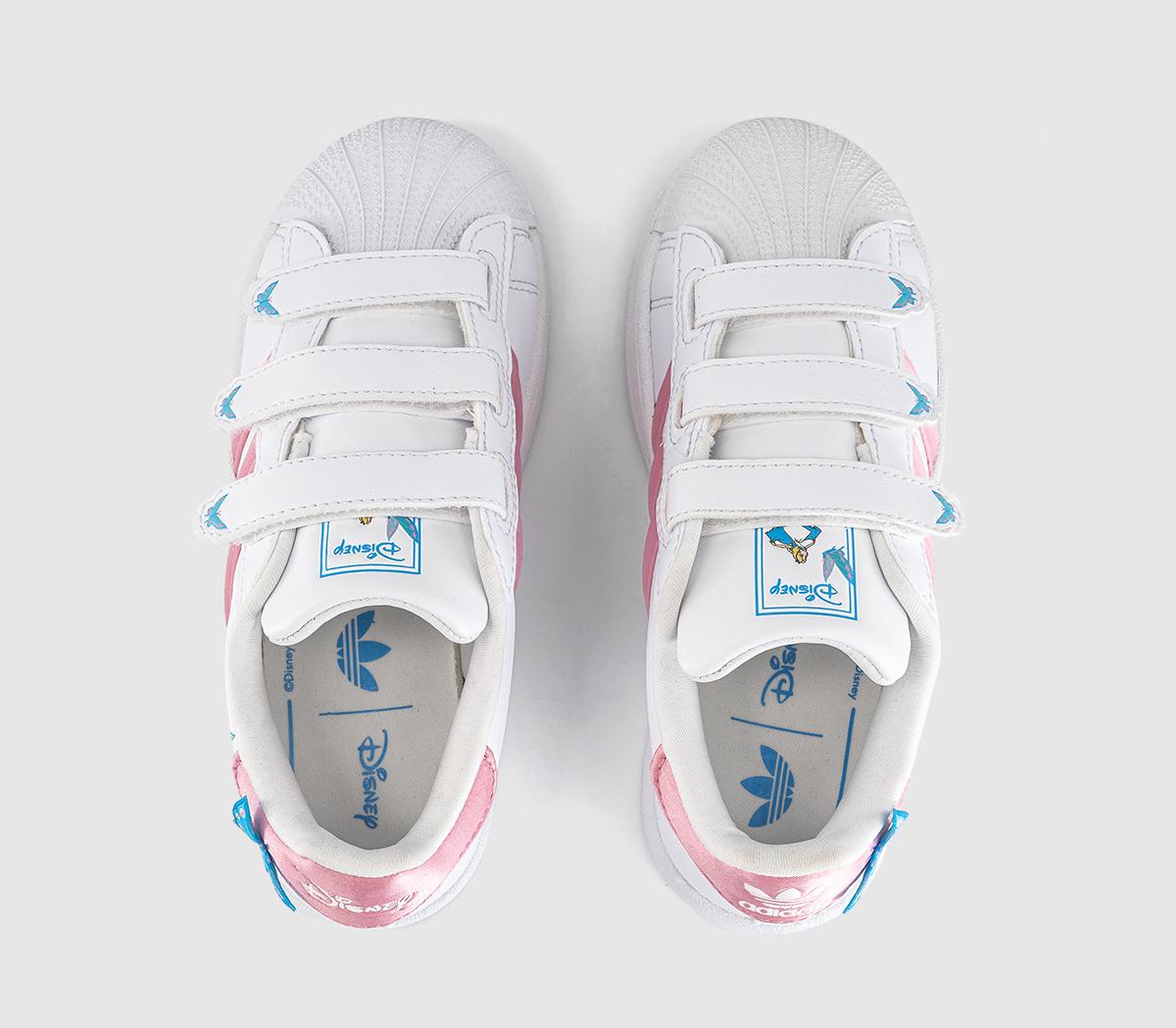 adidasSuperstar Disney Kids TrainersWhite Light Pink Aquamarine
