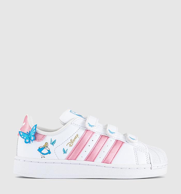 adidas Superstar Disney Kids Trainers White Light Pink Aquamarine