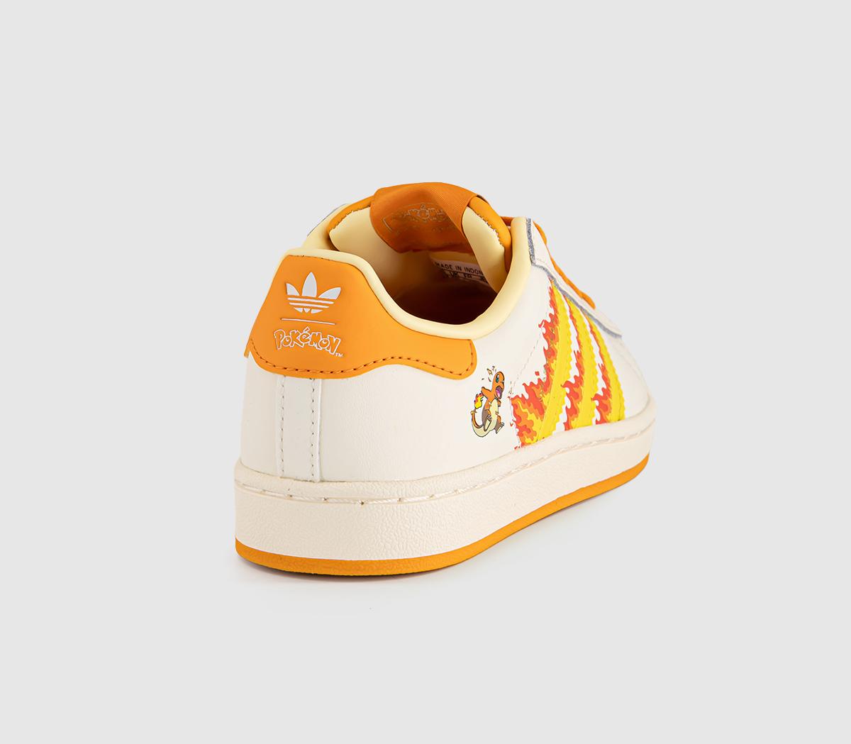 adidasSuperstar Kids TrainersPokemon Cream White Shock Yellow Bright Orange