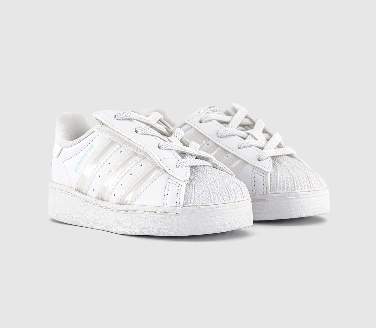 adidasSuperstar Infant TrainersWhite Whtie White Led Light