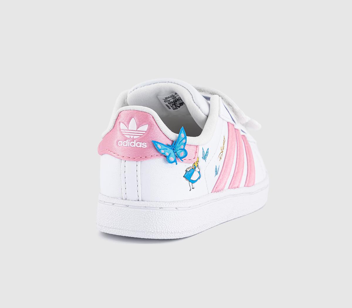 adidasSuperstar Disney Infant TrainersWhite Light Pink Aquamarine
