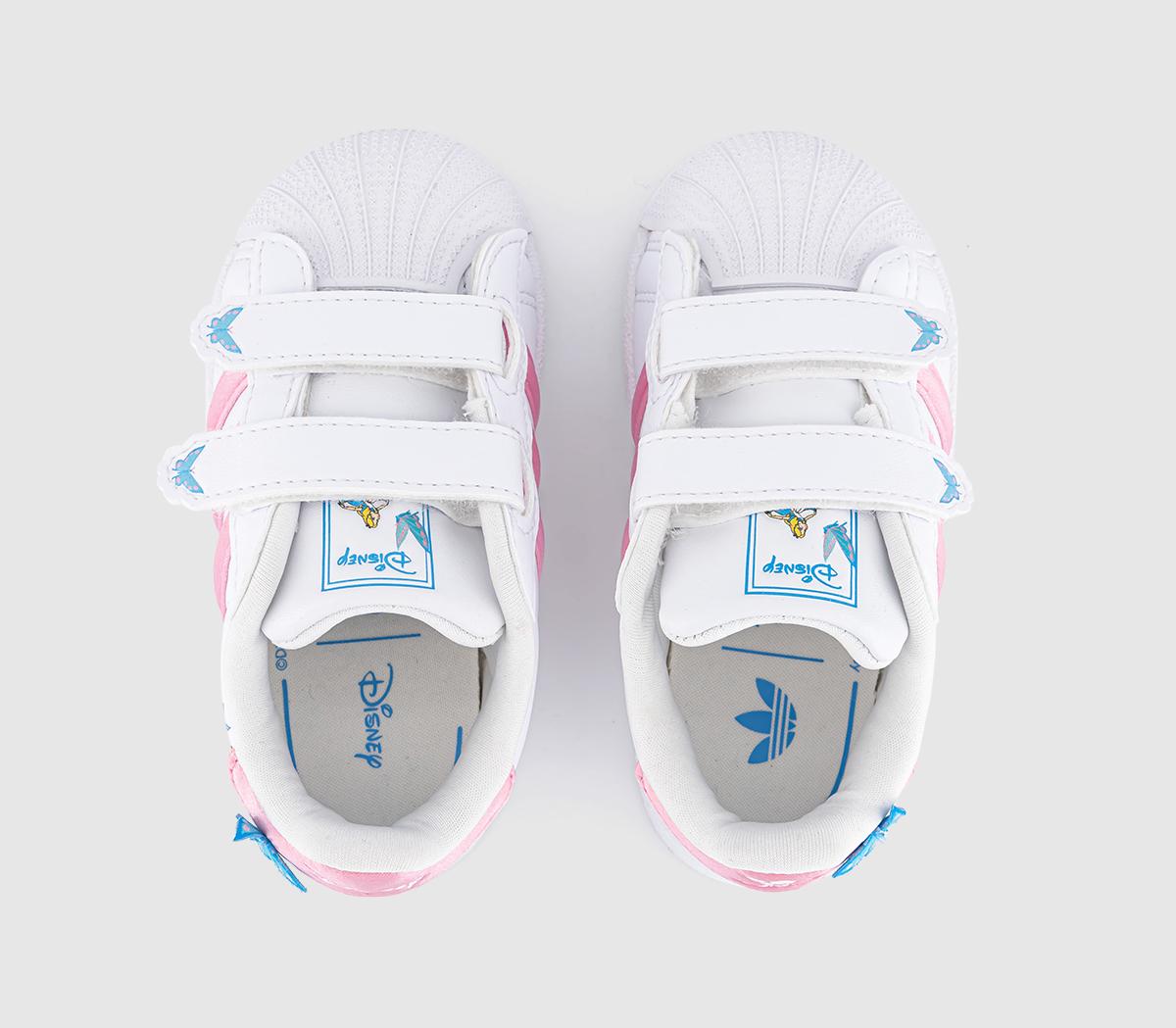 adidasSuperstar Disney Infant TrainersWhite Light Pink Aquamarine