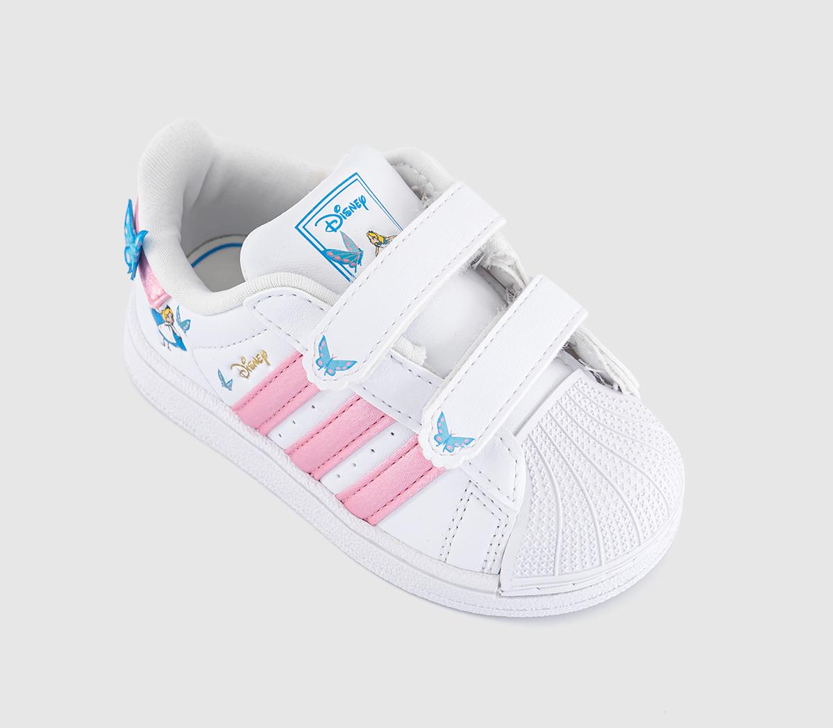 adidasSuperstar Disney Infant TrainersWhite Light Pink Aquamarine