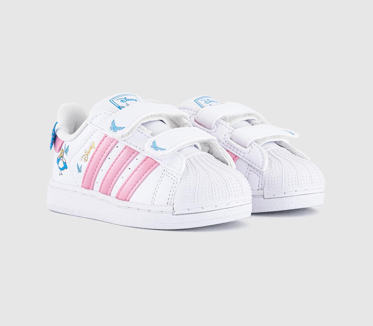 adidasSuperstar Disney Infant TrainersWhite Light Pink Aquamarine