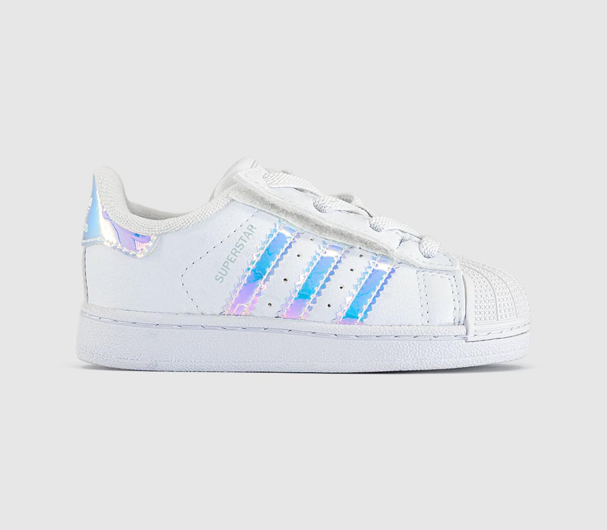Adidas Superstar  Trainers Halo Blue Metallic White in Kids  Size 4, Office Shoes