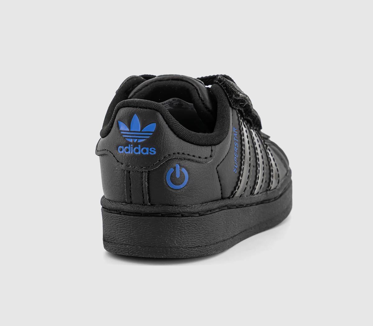 adidasSuperstar Infant TrainersBlack Black Preloved Violet Led Light