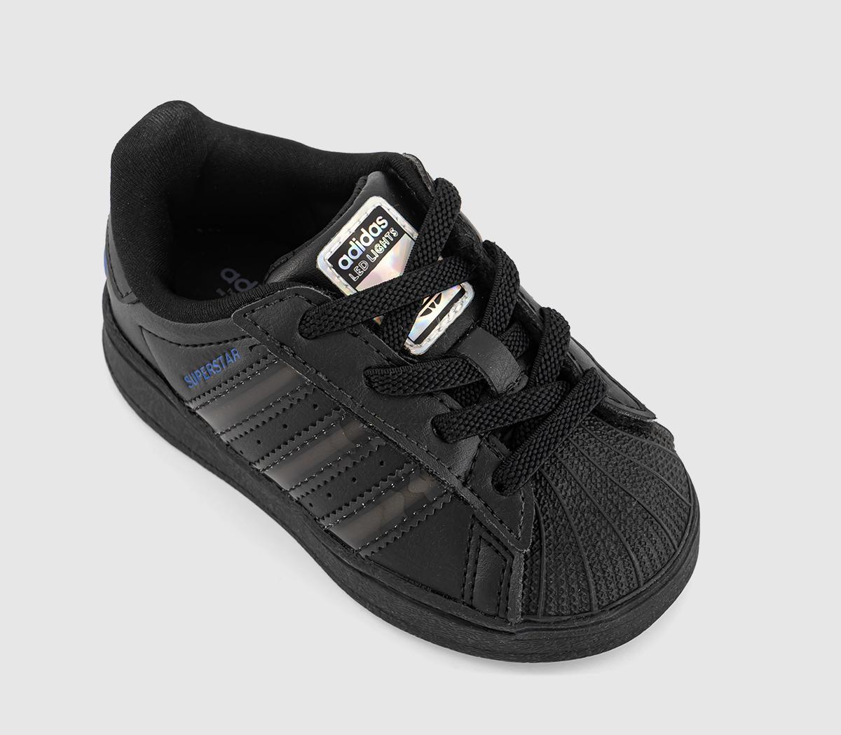 adidasSuperstar Infant TrainersBlack Black Preloved Violet Led Light