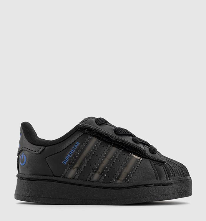 adidas Superstar Infant Trainers Black Black Preloved Violet Led Light