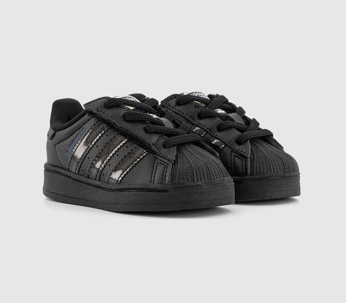 adidasSuperstar Infant TrainersBlack Black Preloved Violet Led Light