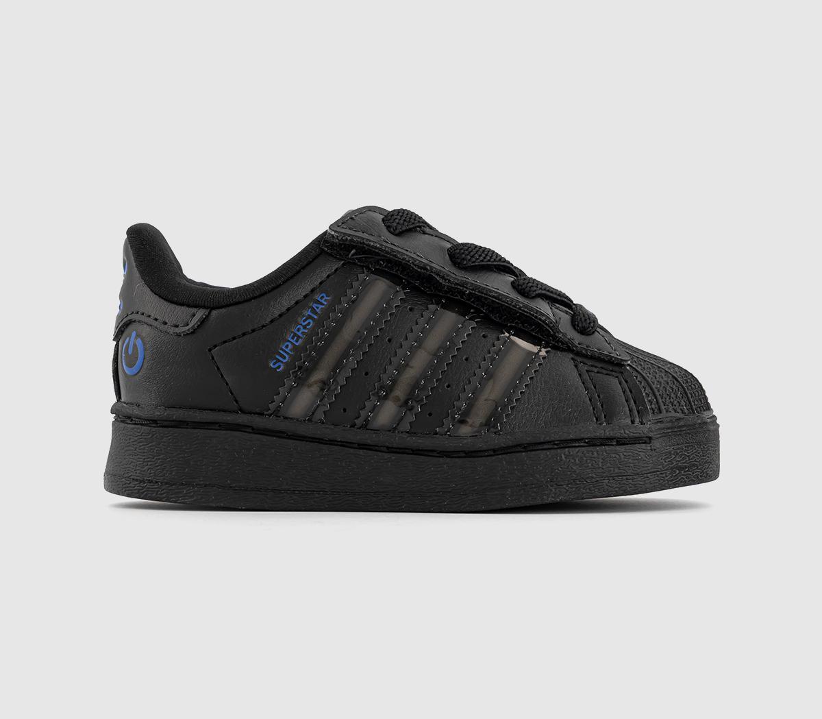 adidasSuperstar Infant TrainersBlack Black Preloved Violet Led Light