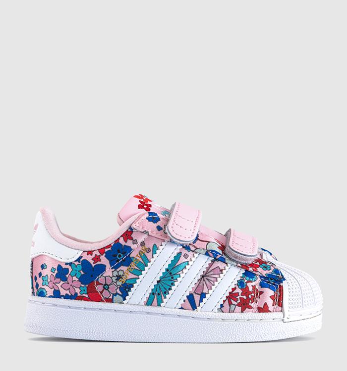 adidas Liberty x adidas Superstar Infant Trainers Clear Pink White Light Pink Liberty